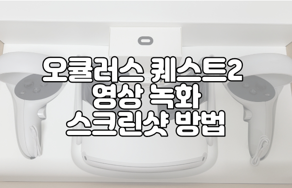  오큘러스 퀘스트 2 영상 녹화 방법 | 스크린 샷 캡처 방법