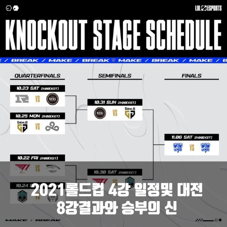 2021롤드컵 8강 결과및 4강 일정 + 승부의 신 2021롤드컵 8강 결과및 4강 일정 + 승부의 신
