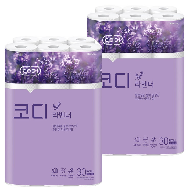 가성비 좋은 코디 라벤더 3겹 롤화장지 30 m, 30롤, 2팩 추천합니다 가성비 좋은 코디 라벤더 3겹 롤화장지 30 m, 30롤, 2팩 추천합니다