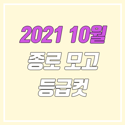 2021 종로 10월 모의고사 등급컷 (10월 28일 시행 / 문제지, 답지, 해설지)