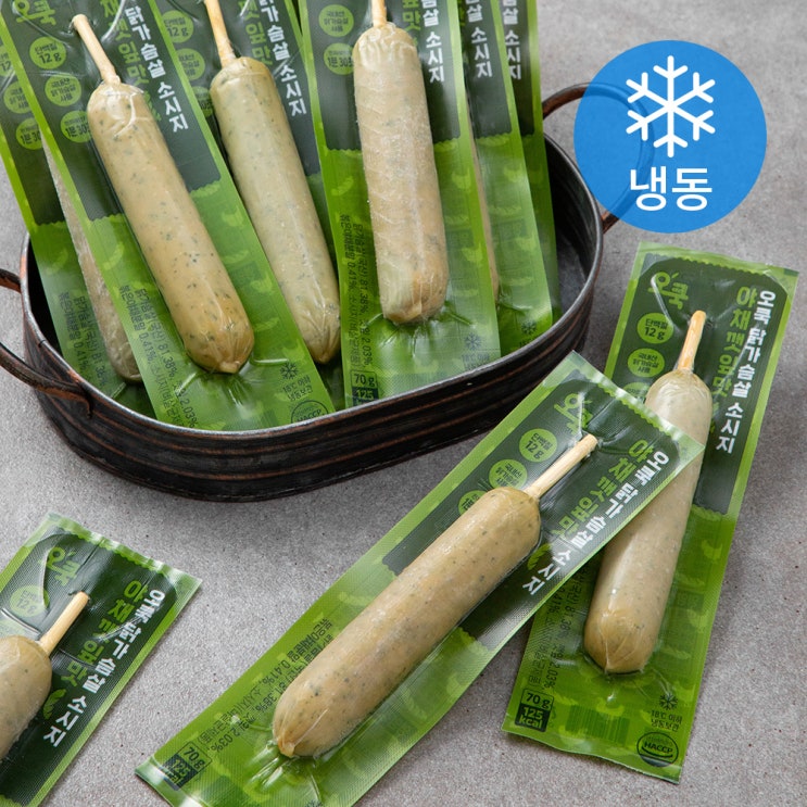 인지도 있는 오쿡 닭가슴살 소세지 야채깻잎맛 핫바 (냉동), 70g, 18팩 추천합니다 인지도 있는 오쿡 닭가슴살 소세지 야채깻잎맛 핫바 (냉동), 70g, 18팩 추천합니다