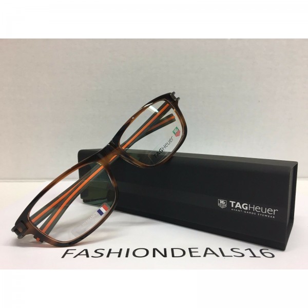 선호도 높은 468486 / New Tag Heuer w/TAGS 7605 Track S Havana Orange TH7605 002 56mm Eyeglasses 추천해요