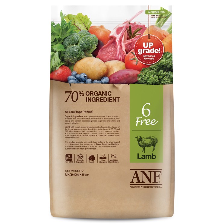 인기 급상승인 ANF 유기농 6Free 양고기 전연령 애견 사료, 양, 6kg, 2개 추천합니다