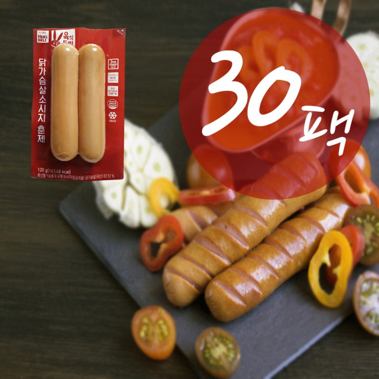 인기있는 육식토끼 훈제맛 닭가슴살 소시지 120g 30팩, 1개 추천해요