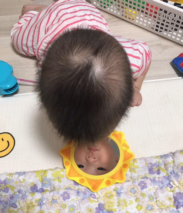 7~8개월 아기 놀이법(아기체육관 활용 거울 까꿍놀이)