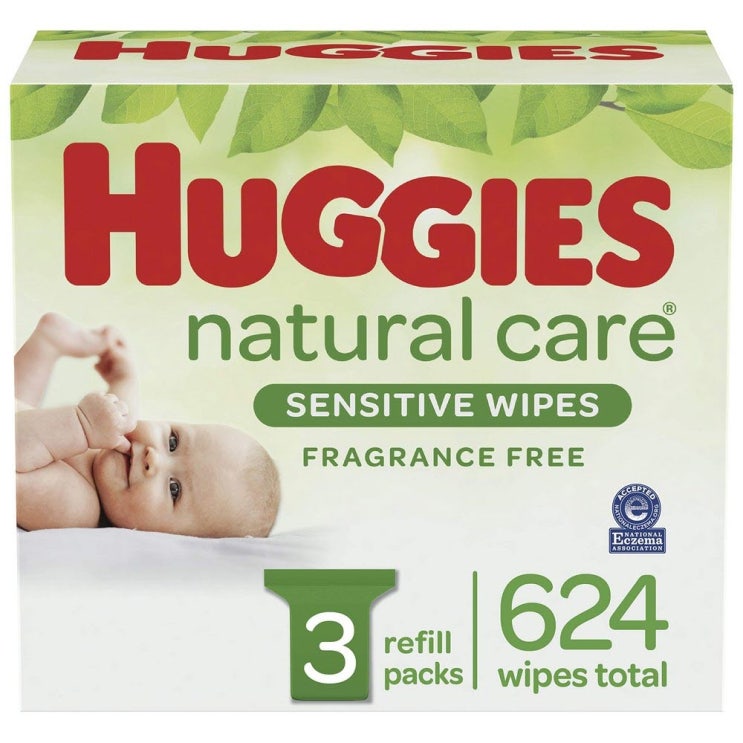 잘나가는 HUGGIES Natural Care Sensitive Baby Wipes 하기스 신생아 아기 물티슈 대용량 리필팩 208매 3팩 좋아요