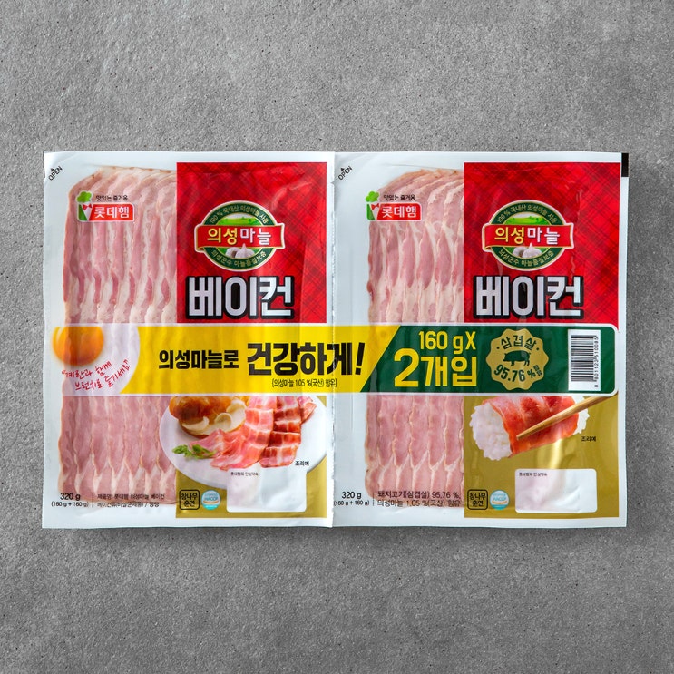 가성비갑 롯데햄 의성마늘 베이컨, 160g, 2개입 추천해요 가성비갑 롯데햄 의성마늘 베이컨, 160g, 2개입 추천해요