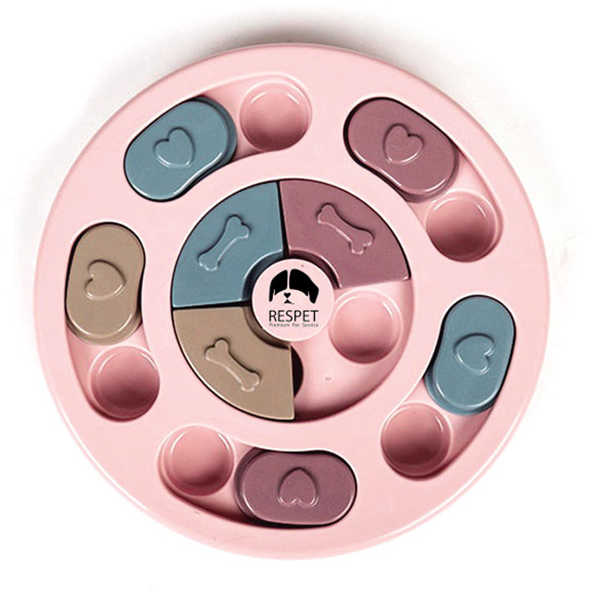 인지도 있는 리스펫 강아지 노즈워크 지능개발 퍼즐 장난감 원형 24 x 24 cm, 핑크, 1개 추천해요