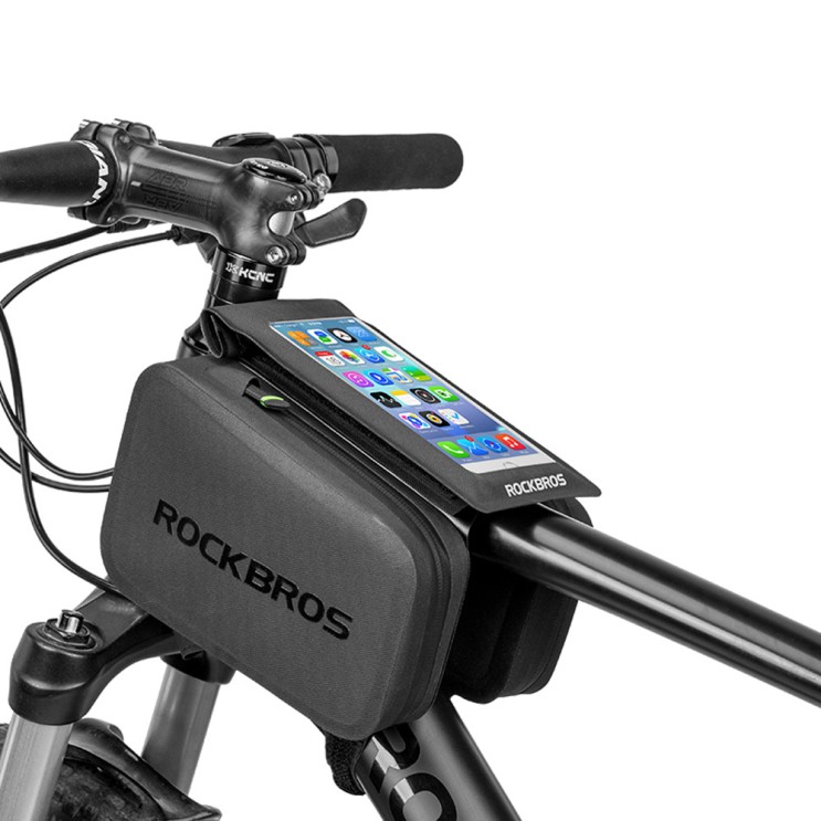인기 많은 락브로스 방수 휴대폰 거치대 자전거 프레임 가방 AS-006BK, 블랙, 1개 좋아요