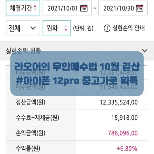  라오어의 무한매수법 10월 결산