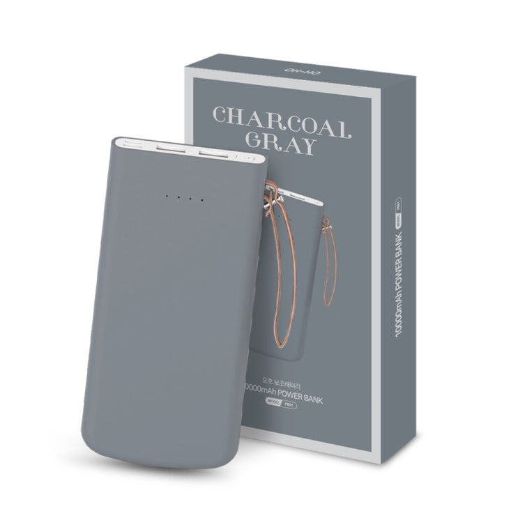  인기있는 오호 3포트 USB C타입 고속충전 PD 보조배터리 10000mAh, PB01, 차콜 그레이 ···