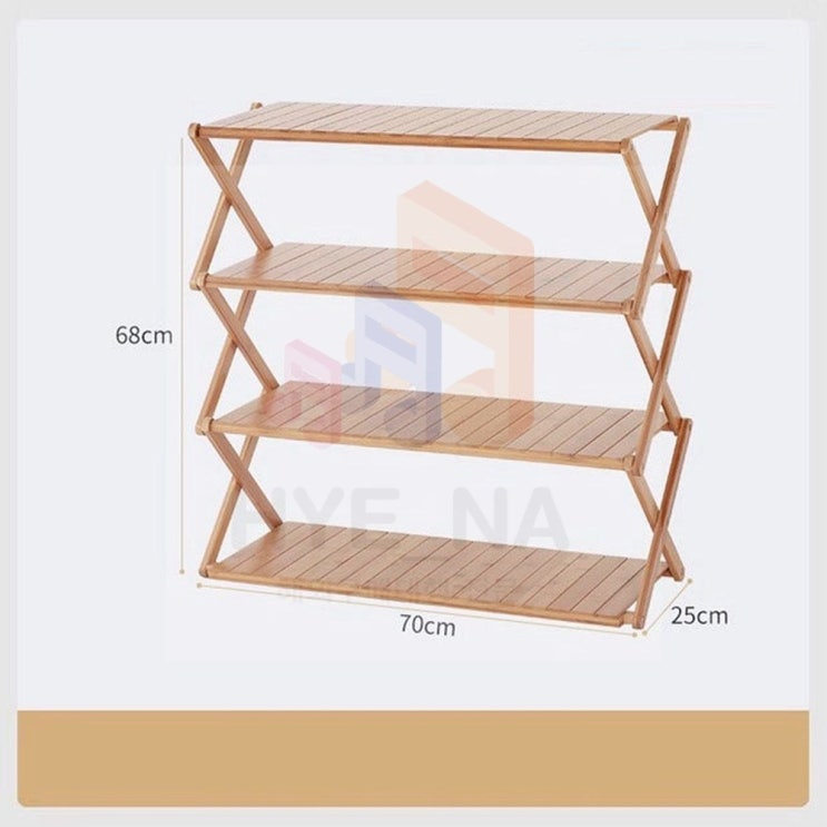 요즘 인기있는 캠핑 우드선반 3단 4단 5단 폐쇄형 원목 우드쉘프 장식 화분 신발 소품 테이블 접이식 정리대, 1개, 4단70cm ···