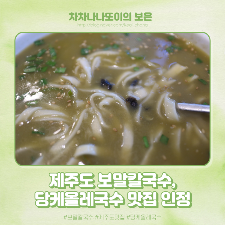  제주도 보말칼국수 맛집 찾으시면 당케올레국수로 가세요.
