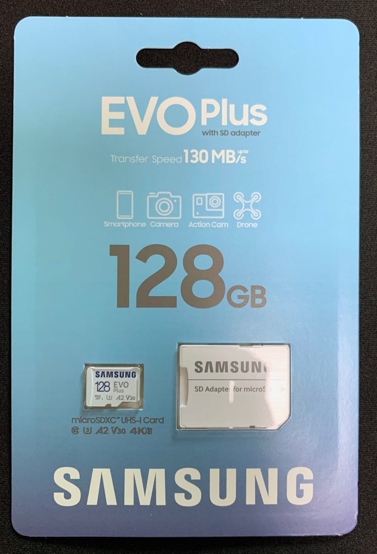 [microSD] Samsung EVO Plus microSDXC UHS-I Card with SD adapter 128GB (2021)