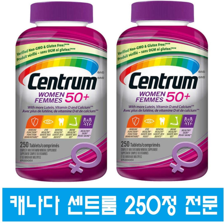 가성비갑 (캐나다직구) 센트룸 50대 이상 실버 여자용 멀티 종합비타민 우먼 250정 2병 대용량 60대 70대, 2개 ··· 가성비갑 (캐나다직구) 센트룸 50대 이상 실버 여자용 멀티 종합비타민 우먼 250정 2병 대용량 60대 70대, 2개 ···