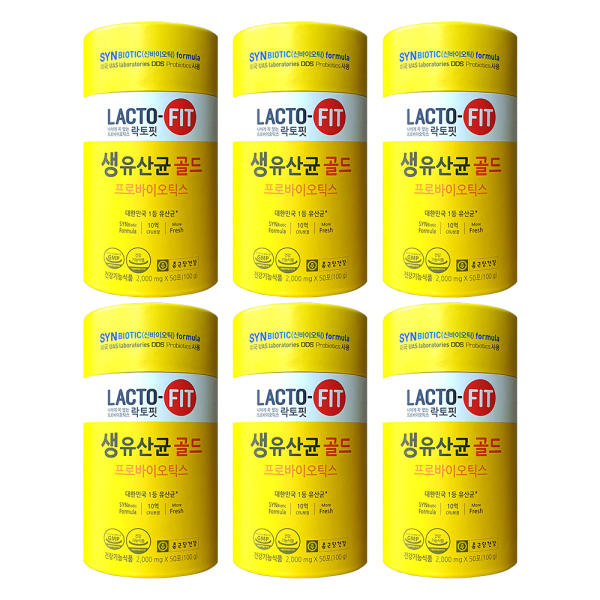  핵가성비 좋은 락토핏 생유산균 골드 2g x 50포 X 6통(300일분), 상세페이지 참조 추천합니다