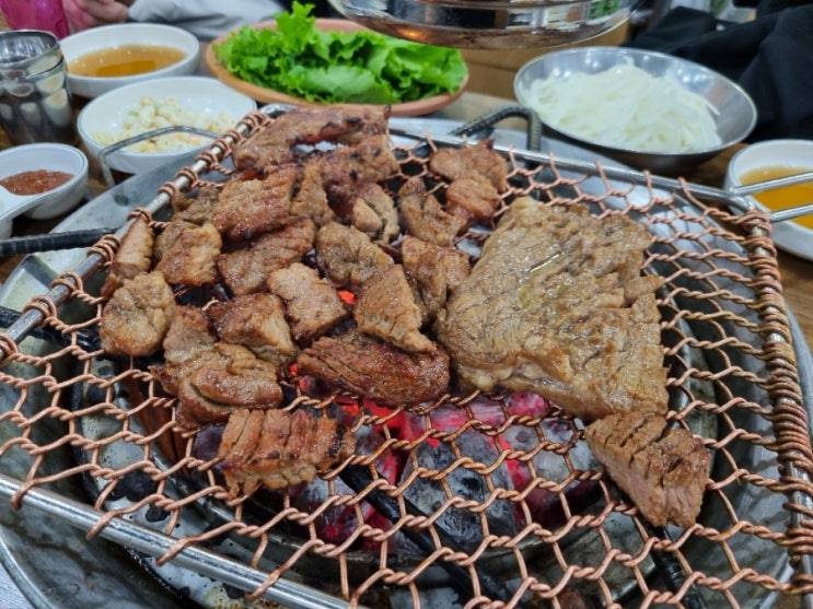  광명사거리 "홍천화로구이" 돼지갈비맛집 식후 물냉면 마무리 필수