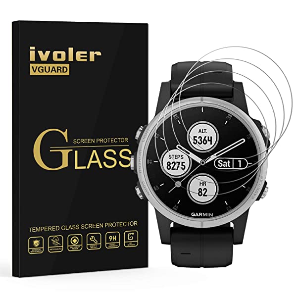 선택고민 해결 [독일] 1374573 VGUARD Tempered Glass Screen Protector for Garmin Fenix 5S Plus Smartwatch Temp