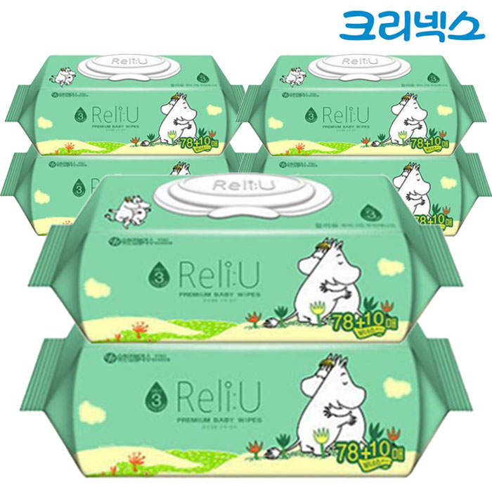 선택고민 해결 릴리유 퓨어그린 무민에디션 물티슈 캡78+10매 x6개, 단품 추천해요 선택고민 해결 릴리유 퓨어그린 무민에디션 물티슈 캡78+10매 x6개, 단품 추천해요
