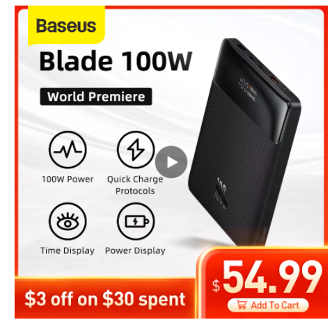  [리뷰] Baseus (바세우스) 100W 20000mAh 보조베터리