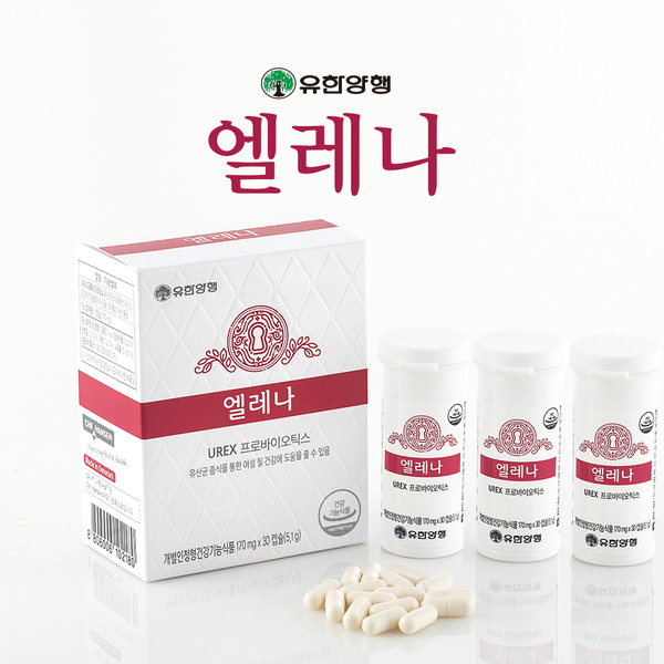 잘팔리는 유한양행 말 못할 여성의 고민해결 질건장지킴이 엘레나 유산균, 15.3g, 30캡슐 x 3개 좋아요