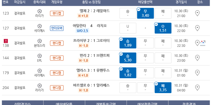 프로토 Proto 토요일 경기 적중 몇장