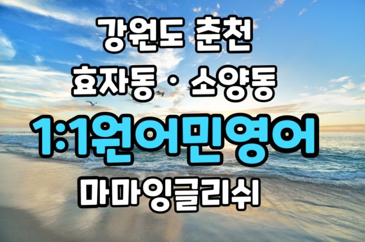  강원도 춘천【효자동·소양동】일대일원어민영어/화상영어/비대면영어회화【옥천동·죽림동·서면·사북면】