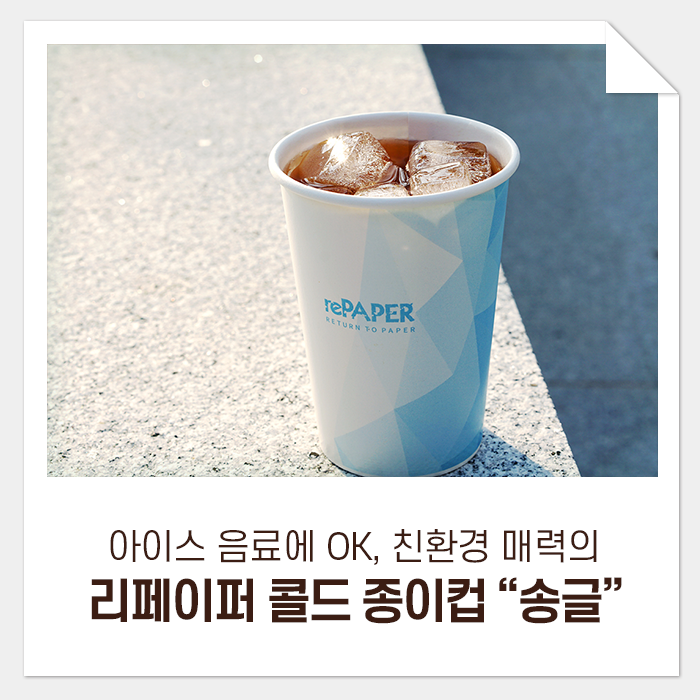  아이스 음료에 OK, 친환경 매력의 리페이퍼 콜드 종이컵 “송글”