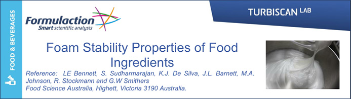분산안정성 유화안정성 Application Foam Stability Properties of Food Ingredients1