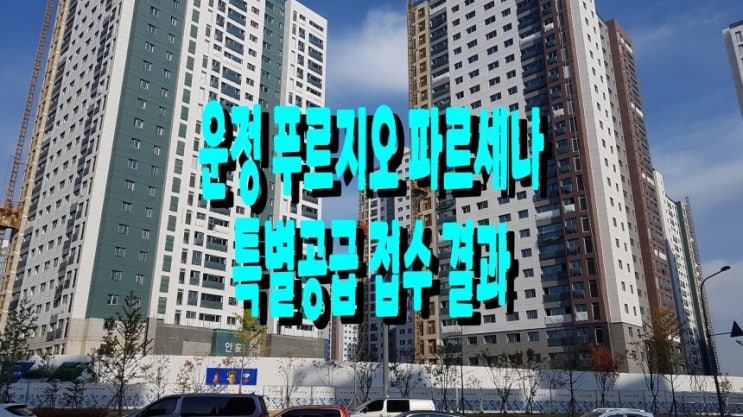 운정 푸르지오 파르세나 A13 특별공급 접수 결과