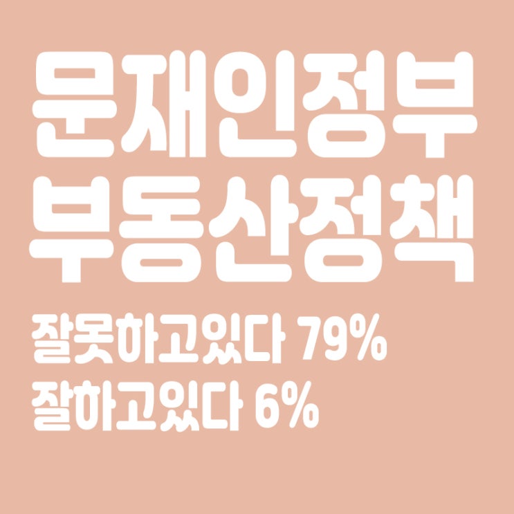  문재인 정부 부동산정책 잘못하고 있다 79%, 잘하고 있다 6%, 부동산정책 실패