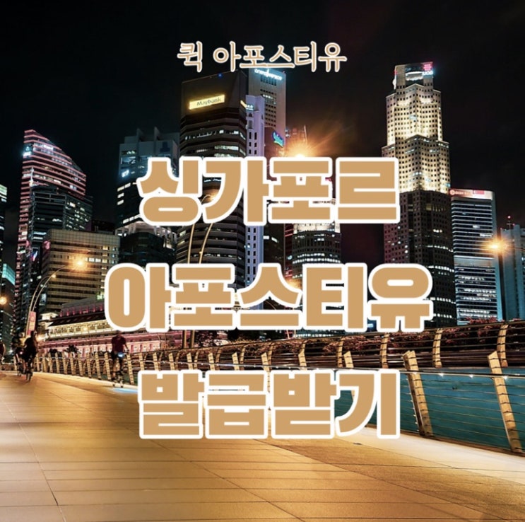  싱가포르아포스티유 집에서 간편하게 진행하자