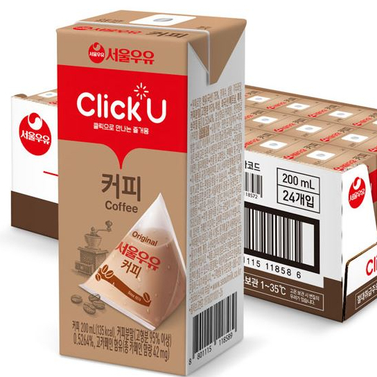  클릭유 커피우유 달콤한 커피포리가 멸균팩으로! 맛은?
