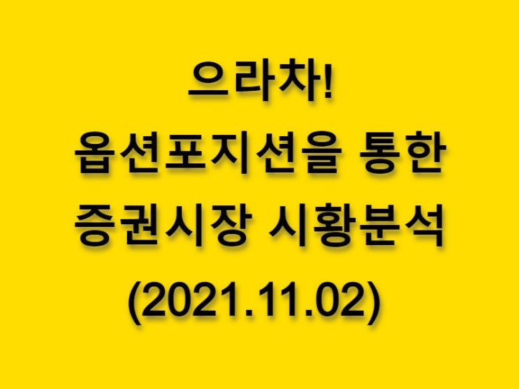  (2021.11.02)으라차! 옵션 포지션을 통한 증권시장 시황분석-코스피 시장