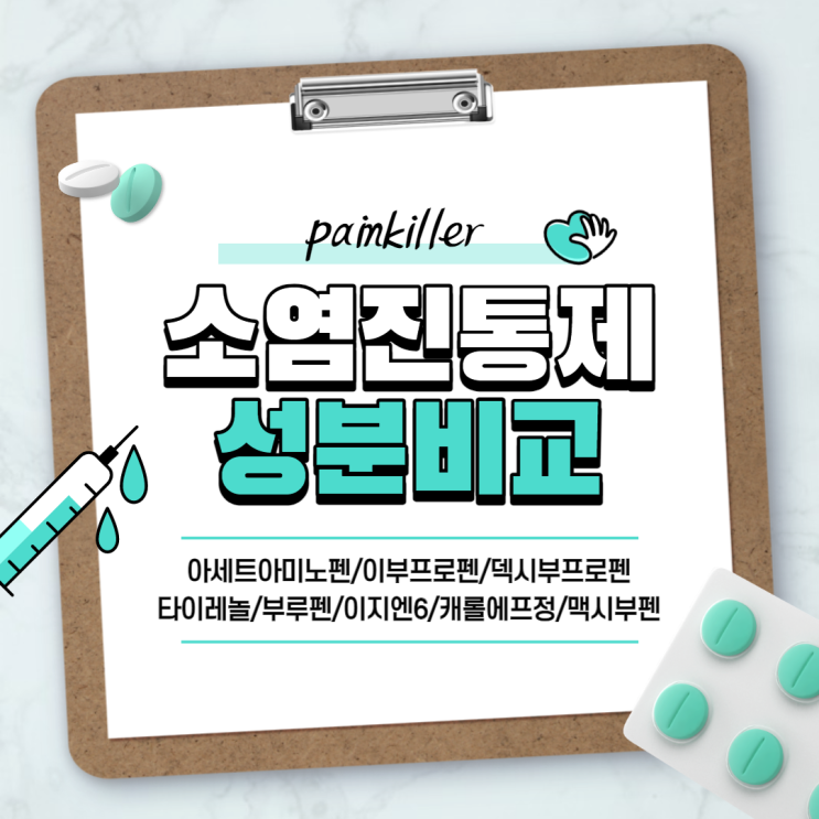  소염진통제 비교 : 아세트아미노펜 / 이부프로펜 / 덱시부프로펜 【#타이레놀 #부루펜 #이지엔6 #세토펜 #세토펜정 #애니펜 #소염제】