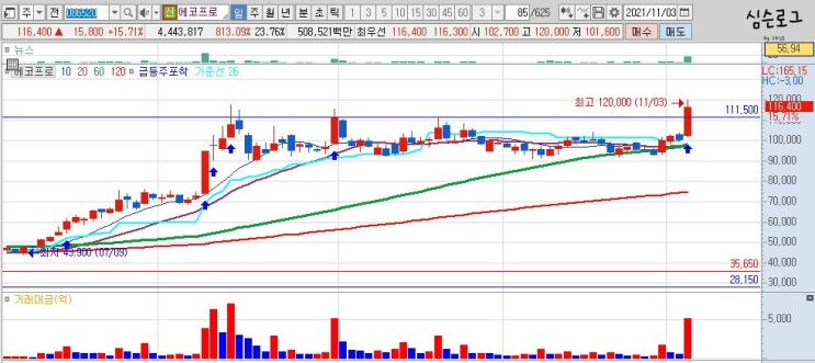 11월 4일 수급주 종목 [에코프로]