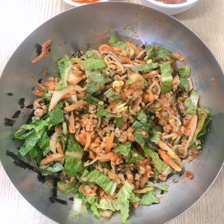  부천 자유시장 맛집 맛있는 보리비빔밥 가격은 4500원 tv출연맛있는집