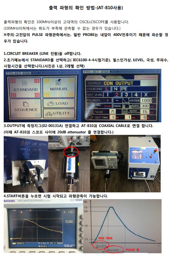  EFT/Burst 시험기 파형측정 자료 (버스트 시험기 파형측정 자료) FNS-AX3