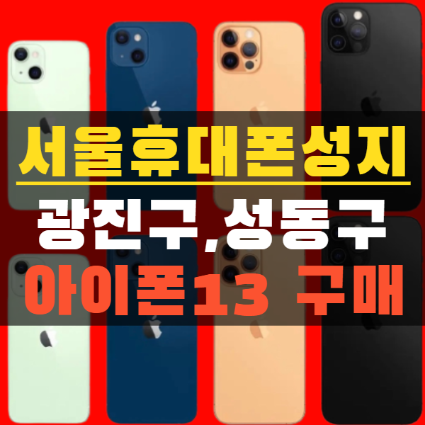 서울 광진 성동 휴대폰성지에서 아이폰13 구매하는 팁