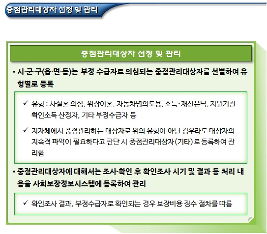 한부모가족 중점관리대상자 선정 및 관리