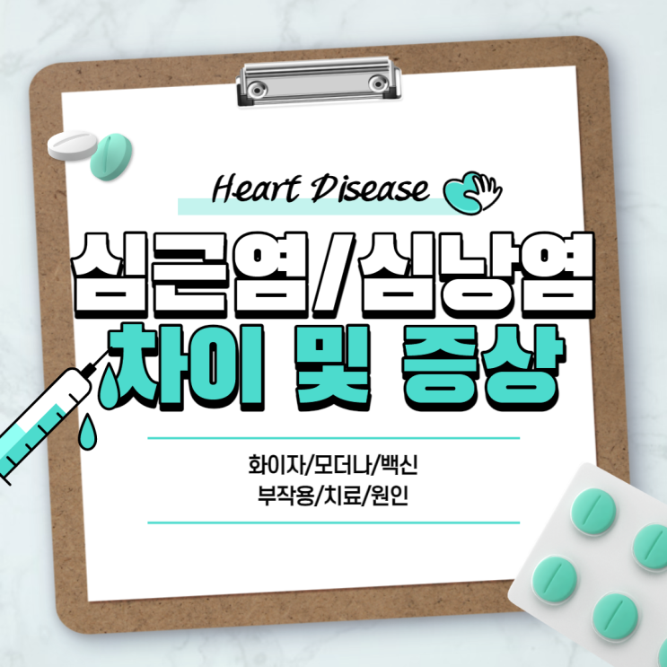  심근염 심낭염 차이 및 증상 【#화이자 #모더나 #백신 #부작용 #치료 #원인】