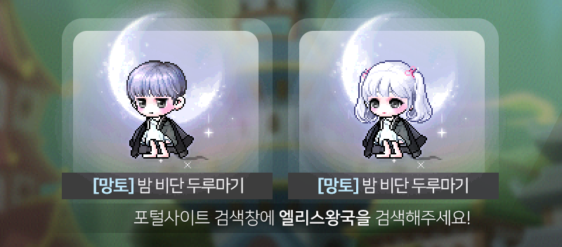 메이플스토리 금손어워즈 밤하늘 수묵 세트 착용 미리보기 - 금손작 밤하늘수묵 의상세트(남, 여) : 네이버 블로그