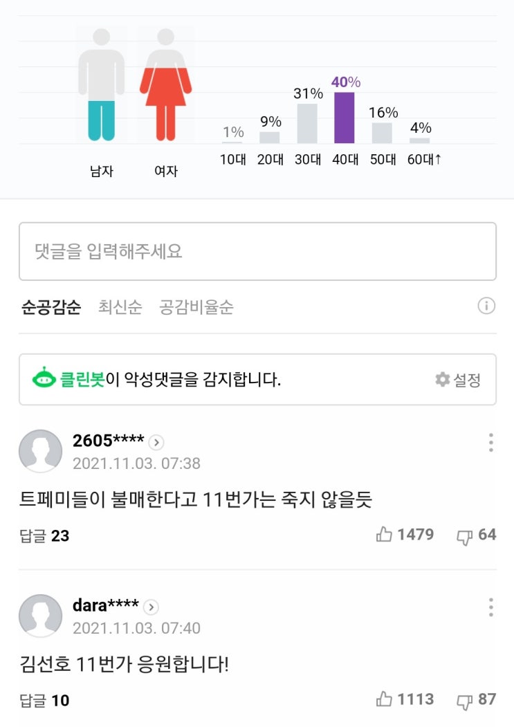  김선호 쉴드 치는 여자 팬들: 당신들은 명예남성입니다 걍 성전환수술을 추천합니다 ㅋㅋ 단체로 스톡홀름 신드롬 미쳤네