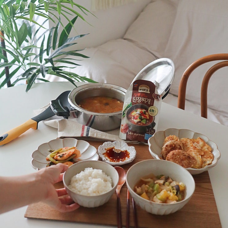  10분완성 CJ다담 양념장 된장찌개 만드는방법 집밥찌개 맛보장