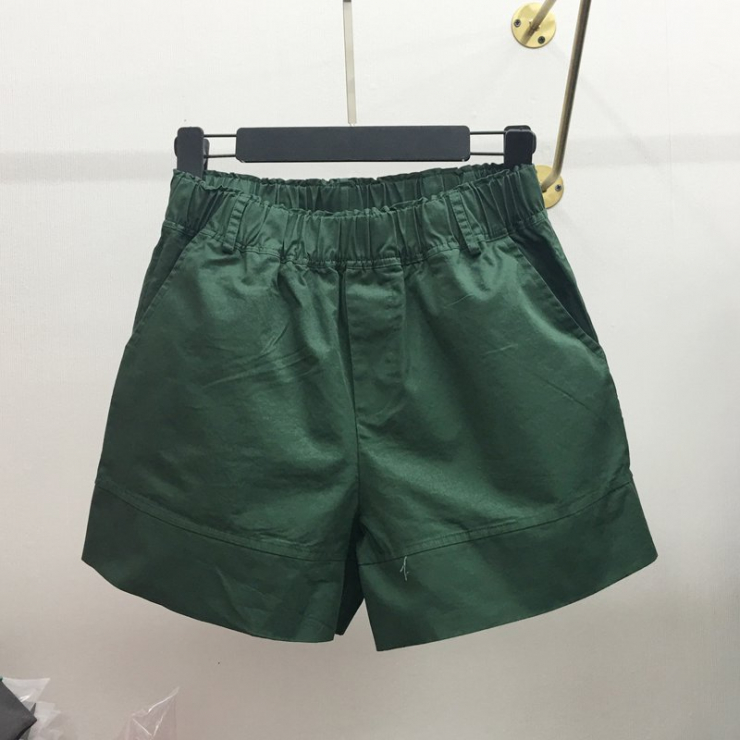  반바지 여성 여름 느슨한 레저 야생 탄성 높은 허리의 버전은 얇은 단어 와이드 레그 핫팬츠 ins tide