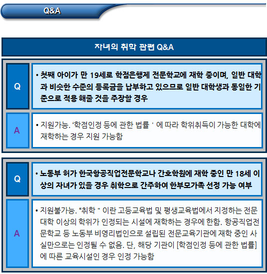 한부모가정 자녀취학 및 해외체류 관련 문답