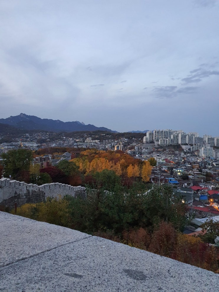  두산 승!!! 운동코스는 성북동-성곽-대학로-성북동