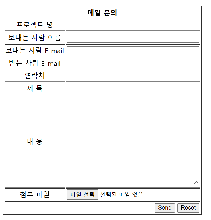  [Gmail SMTP] html폼으로 이메일 전송 기능 구현