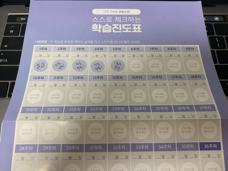  나의 가벼운 프랑스어 학습지, 5주차