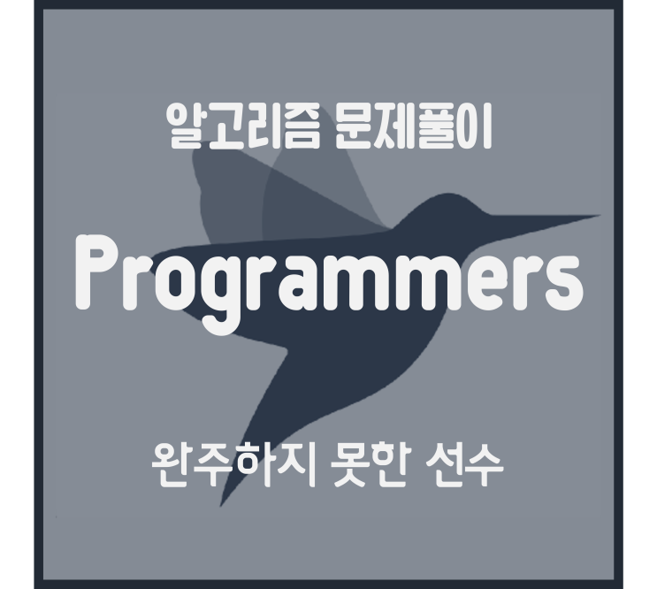  완주하지 못한 선수 (Python) [프로그래머스 문제풀이]